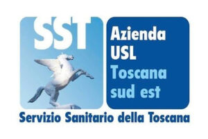 Logo Azienda USL Toscana Sud Est, formato da un cavallo bianco alato