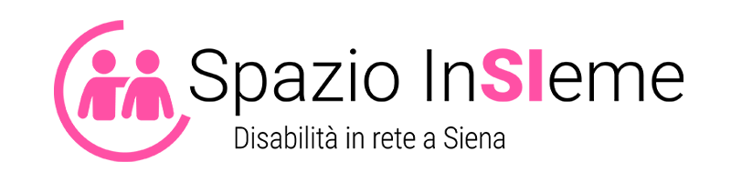 Logo Spazio Insieme, formato da due persone stilizzate, una delle due stringe a sé l'altra