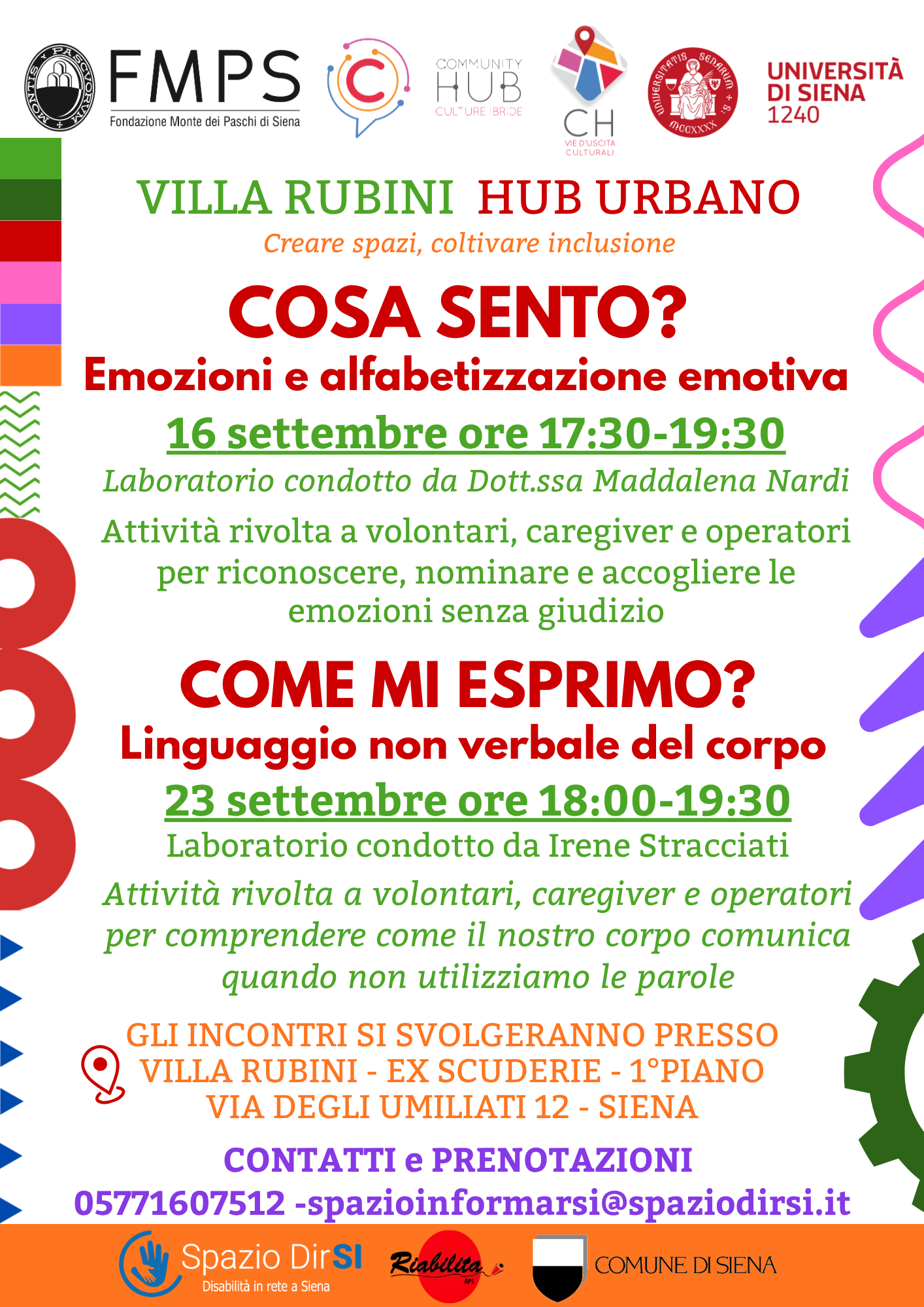 programma delle attività di riabilita a villa rubini