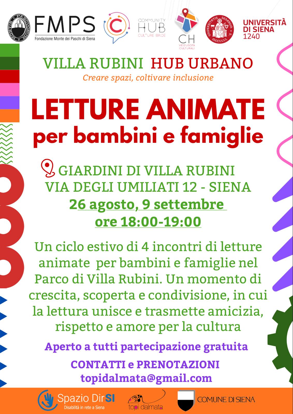 descrizione delle letture animate su volantino colorato